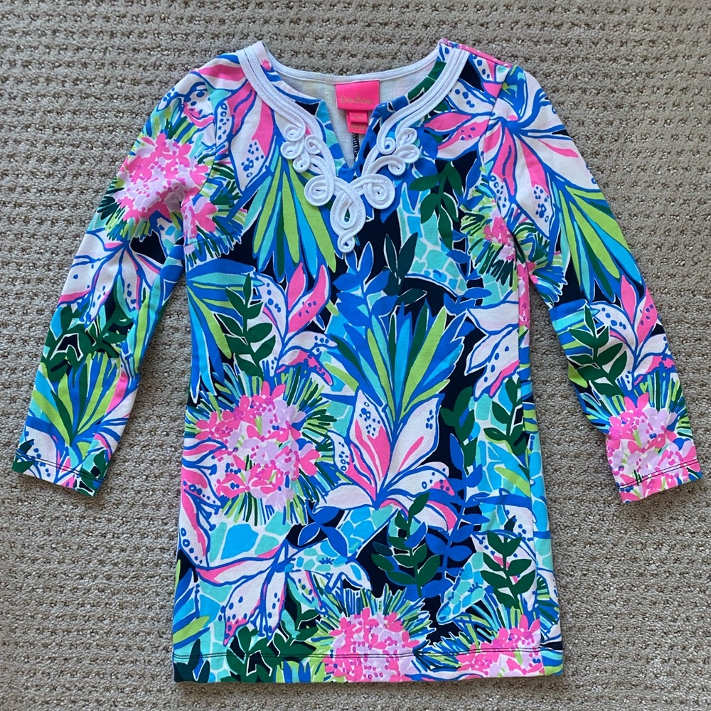 Lilly Pulitzer girls long sleeve dress, size S/4-5.